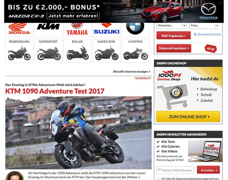 Screenshot 1000PS Website