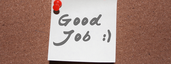 Post-It mit "Good Job" Aufschrift